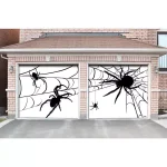Unbranded 7 ft. x 8 ft. Spiders Halloween Garage Door Mural Decor - Vinyl Banner thumbnail 2