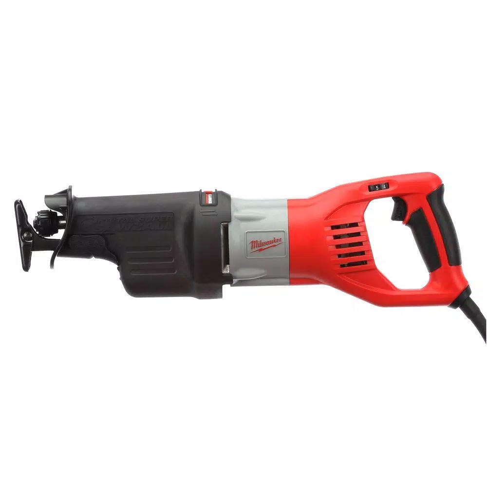 Milwaukee 15 Amp Super SAWZALL Reciprocating Saw with 1-1/4 in. Stroke, Hard Case & Carbide Blade