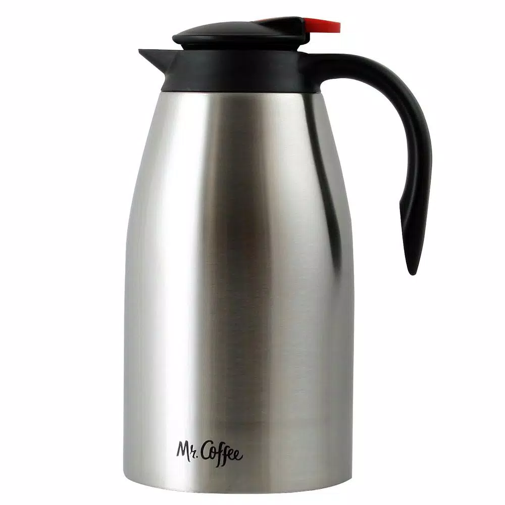Mr. Coffee Galion 2 Qt. Polished Stainless Steel Coffee Pot with Polypropylene Handle