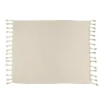 LR Home Cream Cotton Chevron & Herringbone Embroidered Braided Throw Blanket thumbnail 2