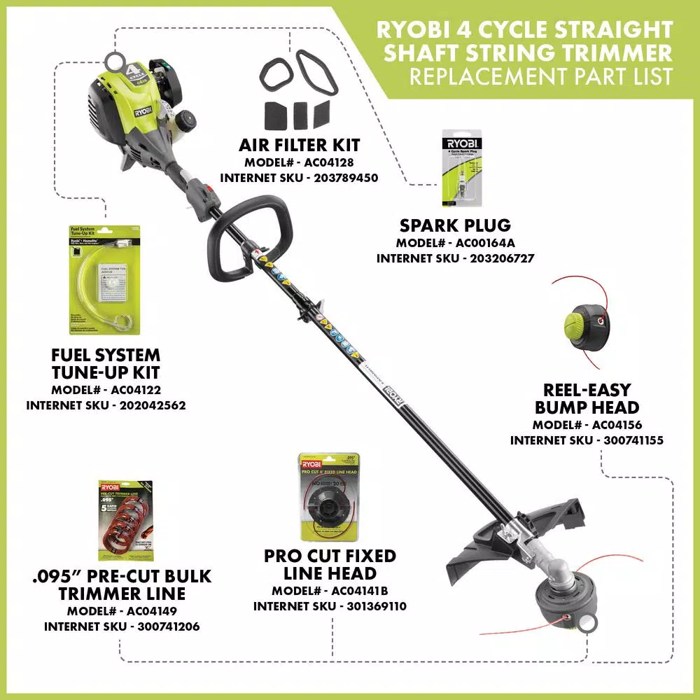RYOBI Gas Trimmer 30cc 4-Cycle Attachment Capable & 25cc 2-Cycle Jet Fan Blower Combo