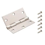 Everbilt 3-1/2 in. Square Corner Door Hinge, Satin Nickel, 24-Pack thumbnail 1