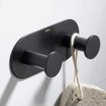 KRAUS Elie Double Robe and Towel Hook, Matte Black thumbnail 1