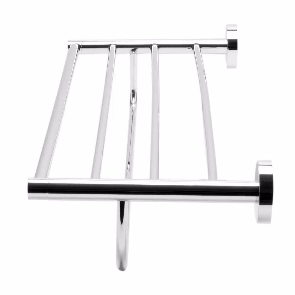 ALFI BRAND 25.75 in. Modern Wall Mount Towel Rack with Shelf, Polished Chrome