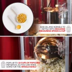 Nostalgia 300W Black Nostalgia Popcorn Cart with 2.5 oz. Kettle and 5 Qt. Serving Bowl thumbnail 3