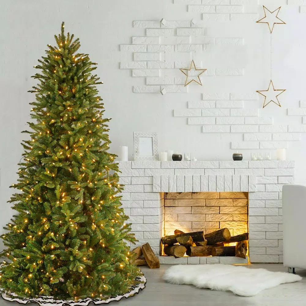 National Tree Company 7.5 ft. Tiffany Fir Slim Artificial Christmas Tree with 600 Clear Lights