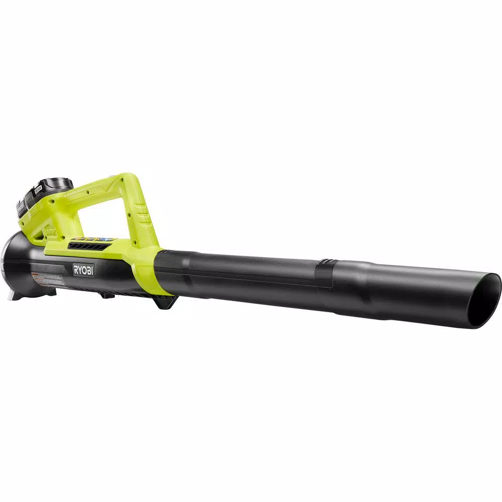 RYOBI ONE+ 18V Cordless Leaf Blower/Sweeper, 200 CFM, 90 MPH, Includes 2.0 Ah Battery and Charger