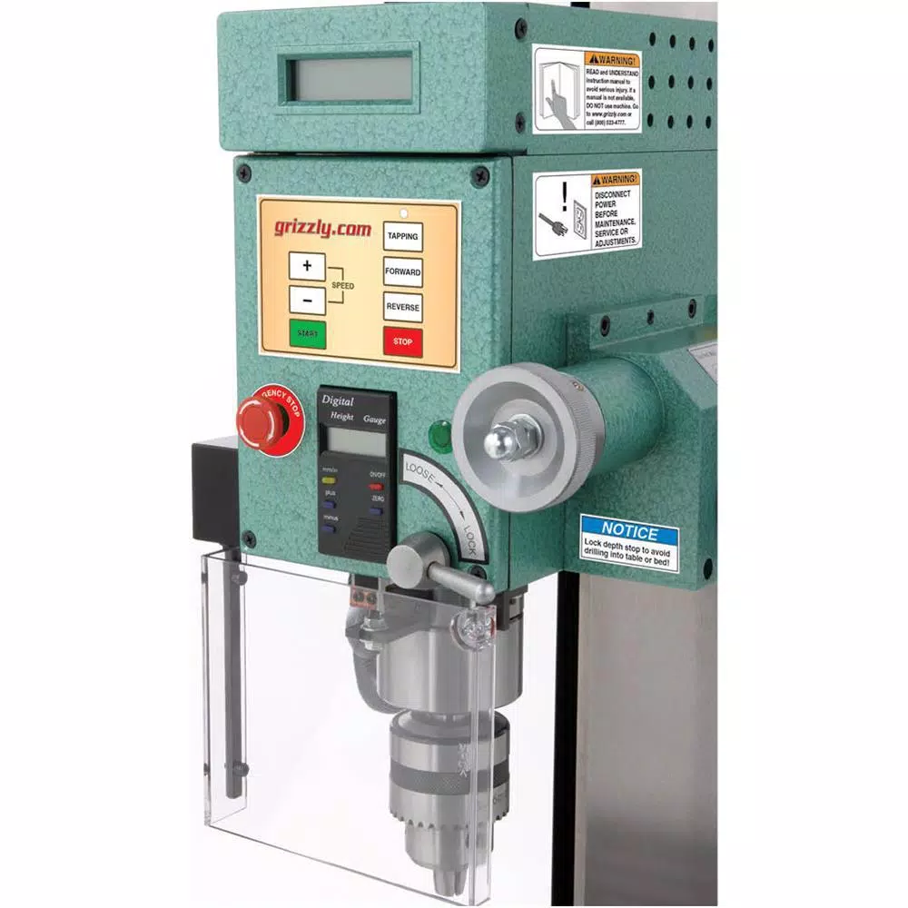 Grizzly Industrial 6 in. x 21 in. Benchtop Mill/Drill Press with Tilting Head and Digital Speed Display