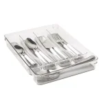 Kitchen Details 5-Compartment Cutlery Tray, Clear Plastic Utensil Organizer thumbnail 2