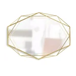 Umbra Prisma Wall Mirror, Clear Brass Metal Frame, Modern Accent Mirror thumbnail 2