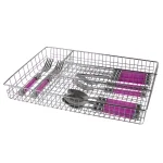 Home Basics Chrome Plated Steel 4-Compartment Cutlery Holder and Utensil Tray thumbnail 3