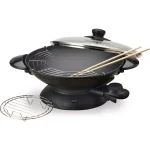 AROMA 5 Qt. Electric Wok with Non-Stick Cast Metal Bowl and Glass Lid thumbnail 3
