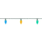 Home Accents Holiday 100-Light LED C9 Multi-Color Super Bright Smooth Christmas String Lights, Green Wire thumbnail 3