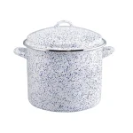 Paula Deen Enamel on Steel 12-Quart Stock Pot with Lid, White thumbnail 1