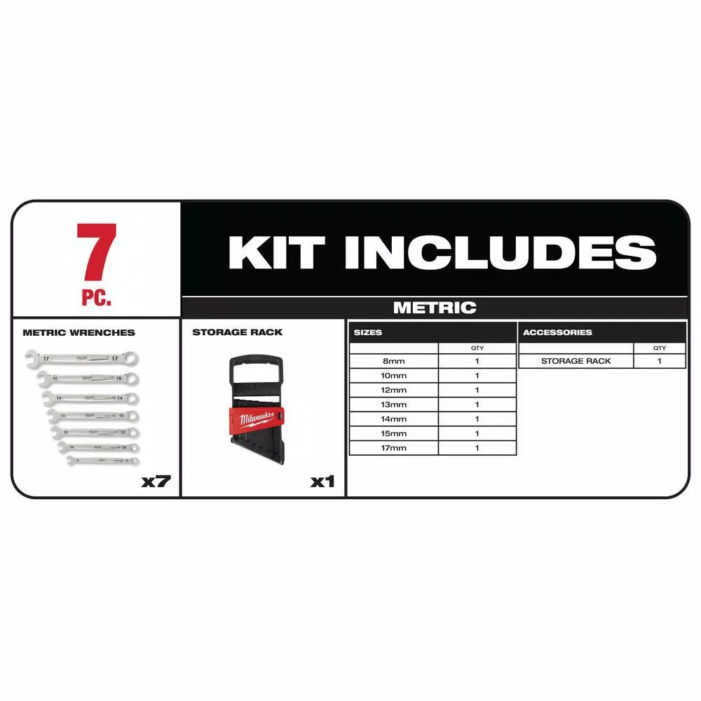 Milwaukee 14-Piece SAE and Metric Combination Wrench Mechanics Tool Set