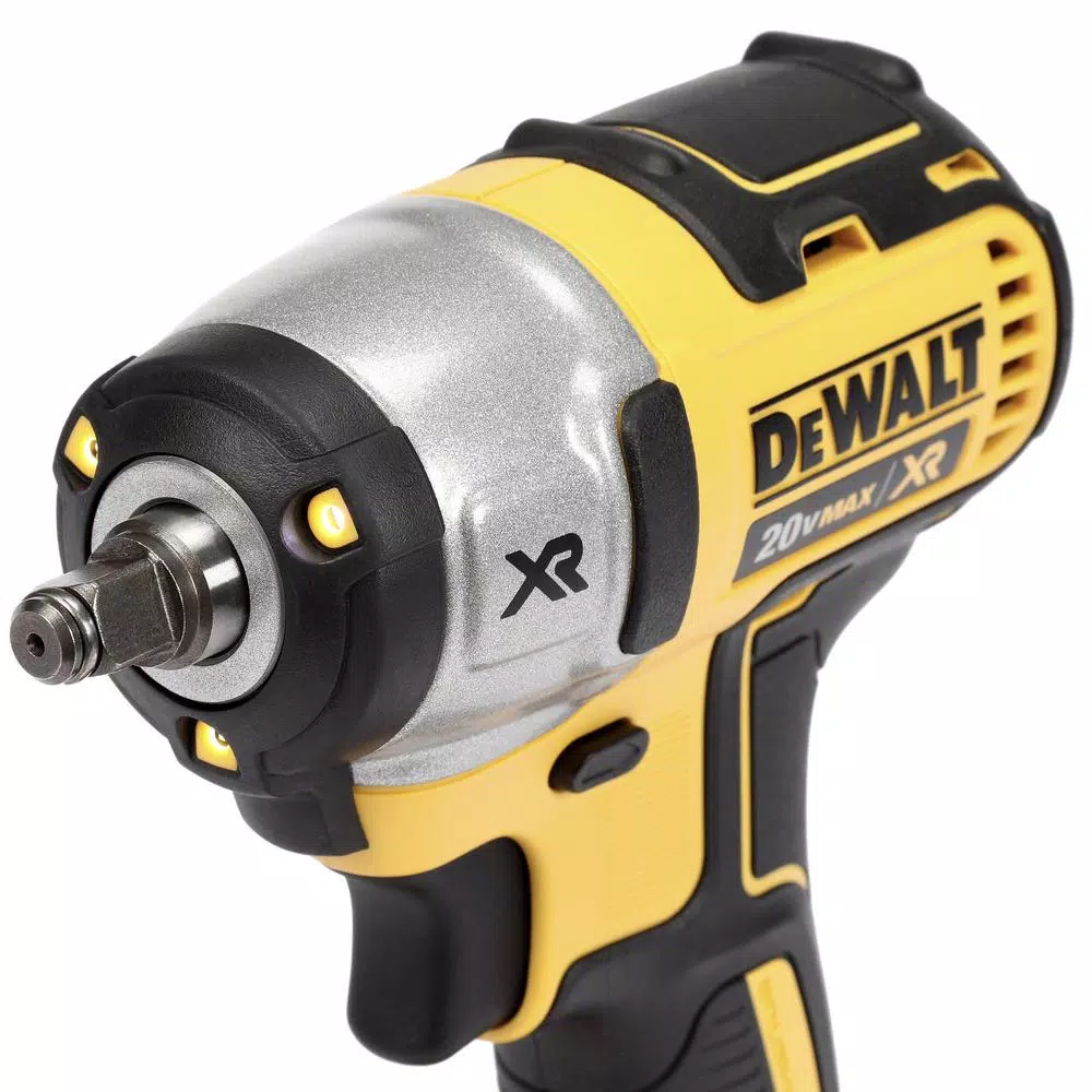 DEWALT 20V MAX XR 3/8 in. Compact Brushless Cordless Impact Wrench Kit with 3 Batteries and Charger