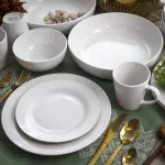 Elama Carey 18-Piece White Porcelain Dinnerware Set, Service for 4 thumbnail 5
