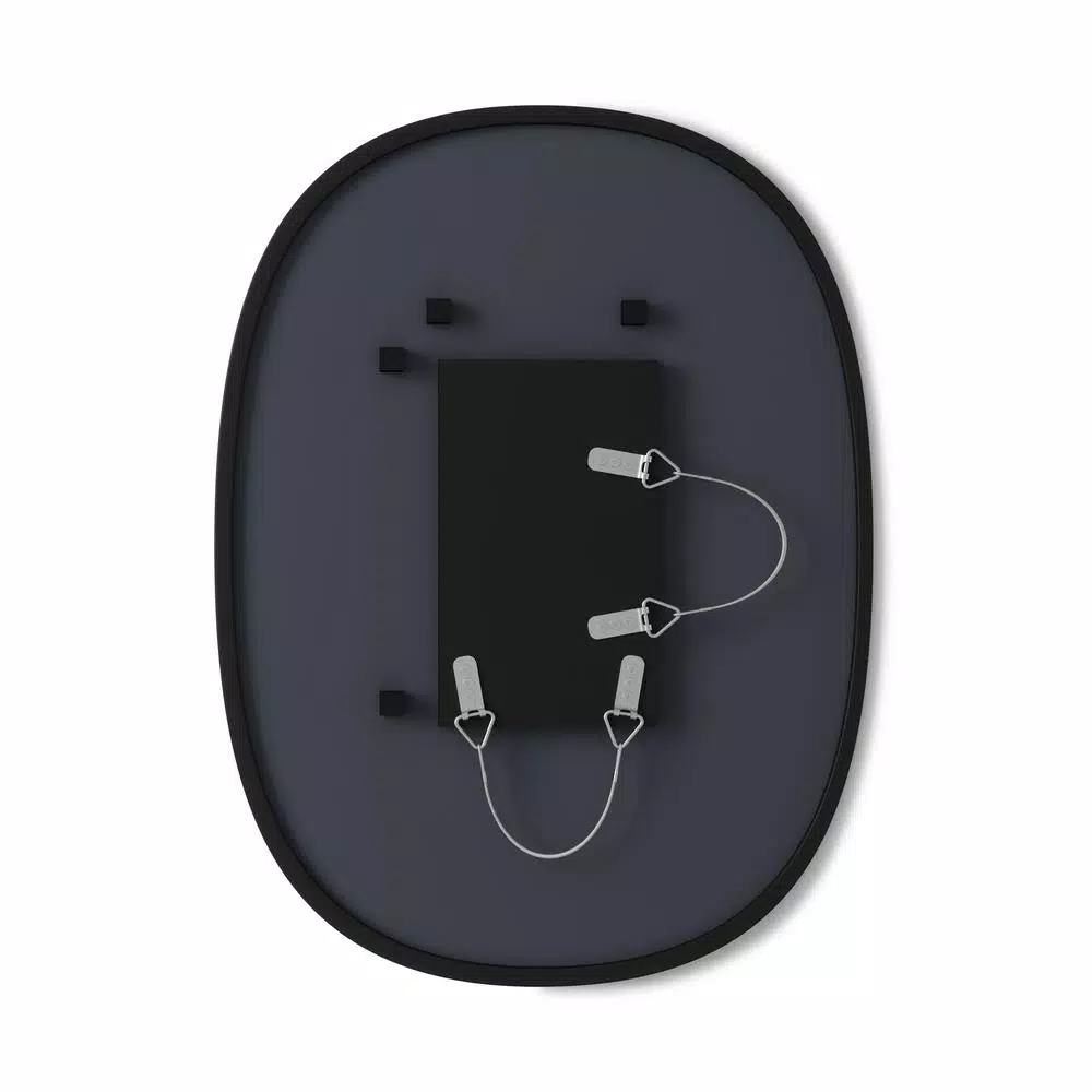 Umbra Hub 24 x 18 in. Oval Modern Framed Wall Mirror - Black