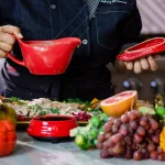 Ovente 16 oz. Red Electric Gravy Warmer with Detachable Ceramic Boat thumbnail 6