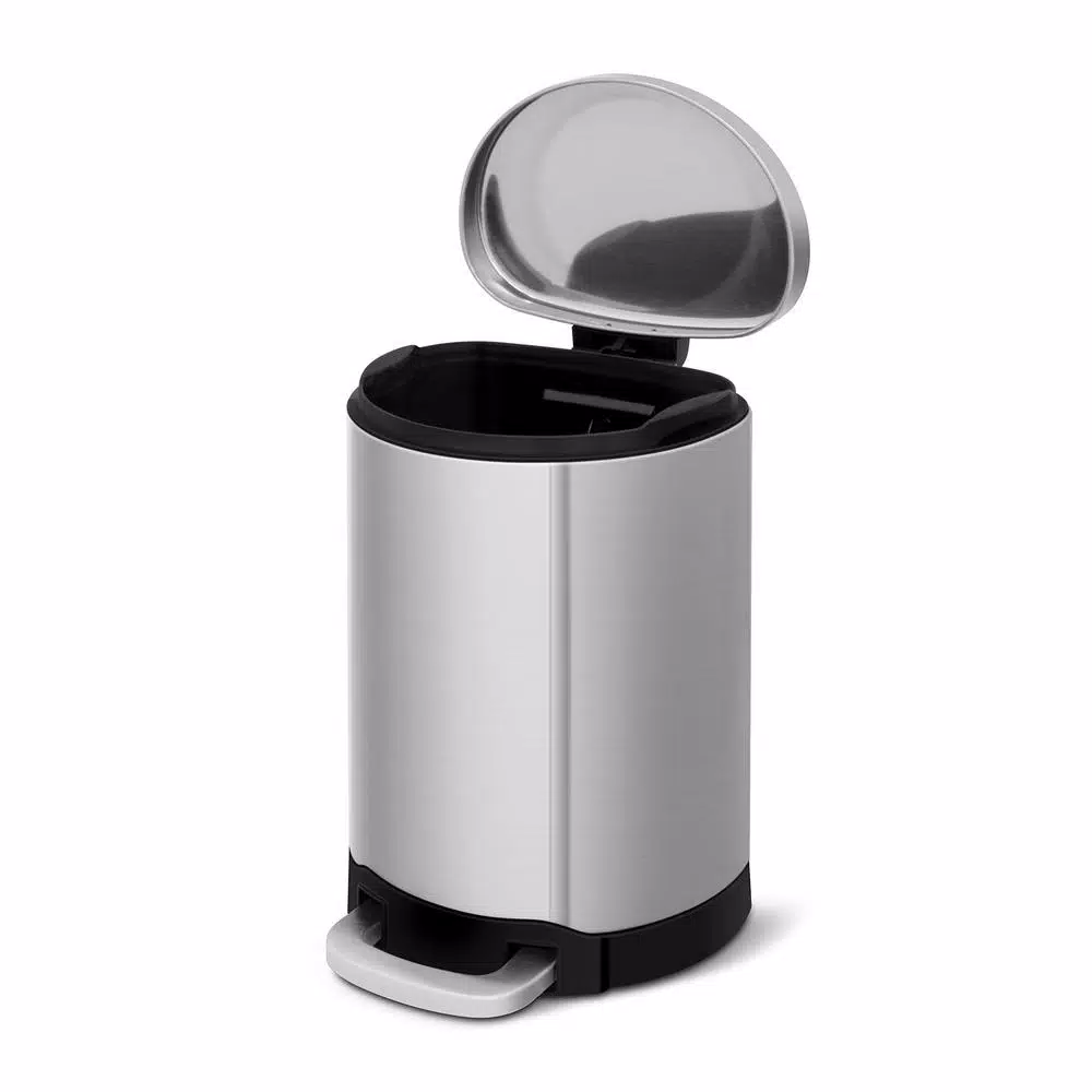 Innovaze 3.2 Gal. Stainless Steel Semi-Round Step-On Trash Can with Fingerprint Free Finish