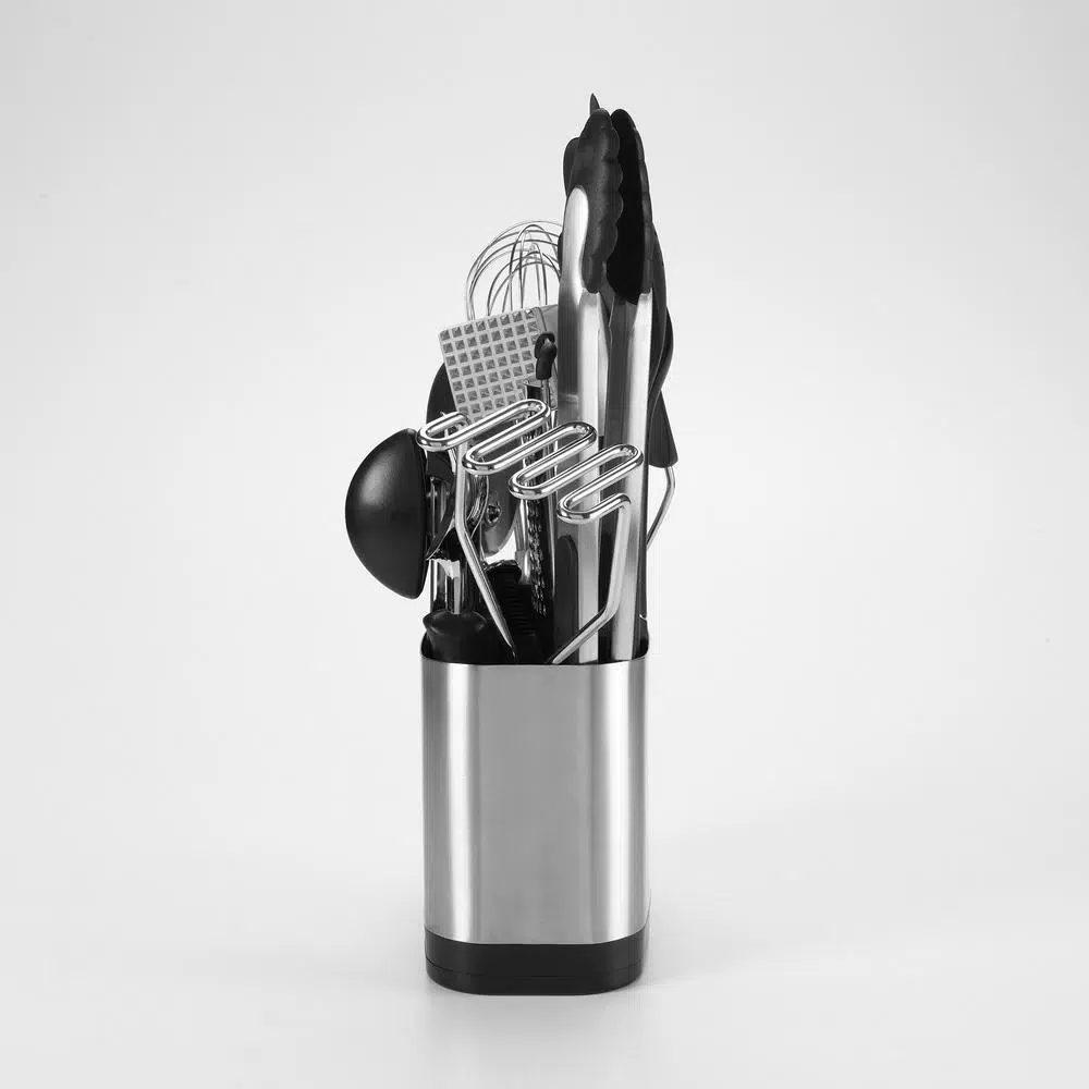 OXO Good Grips 15-Piece Everyday Kitchen Tool Set with Stainless Steel Utensil Holder