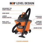 RIDGID 9 Gal. NXT Wet/Dry Shop Vacuum, 4.25 Peak HP with Dual-Flex Hose and Accessories thumbnail 3