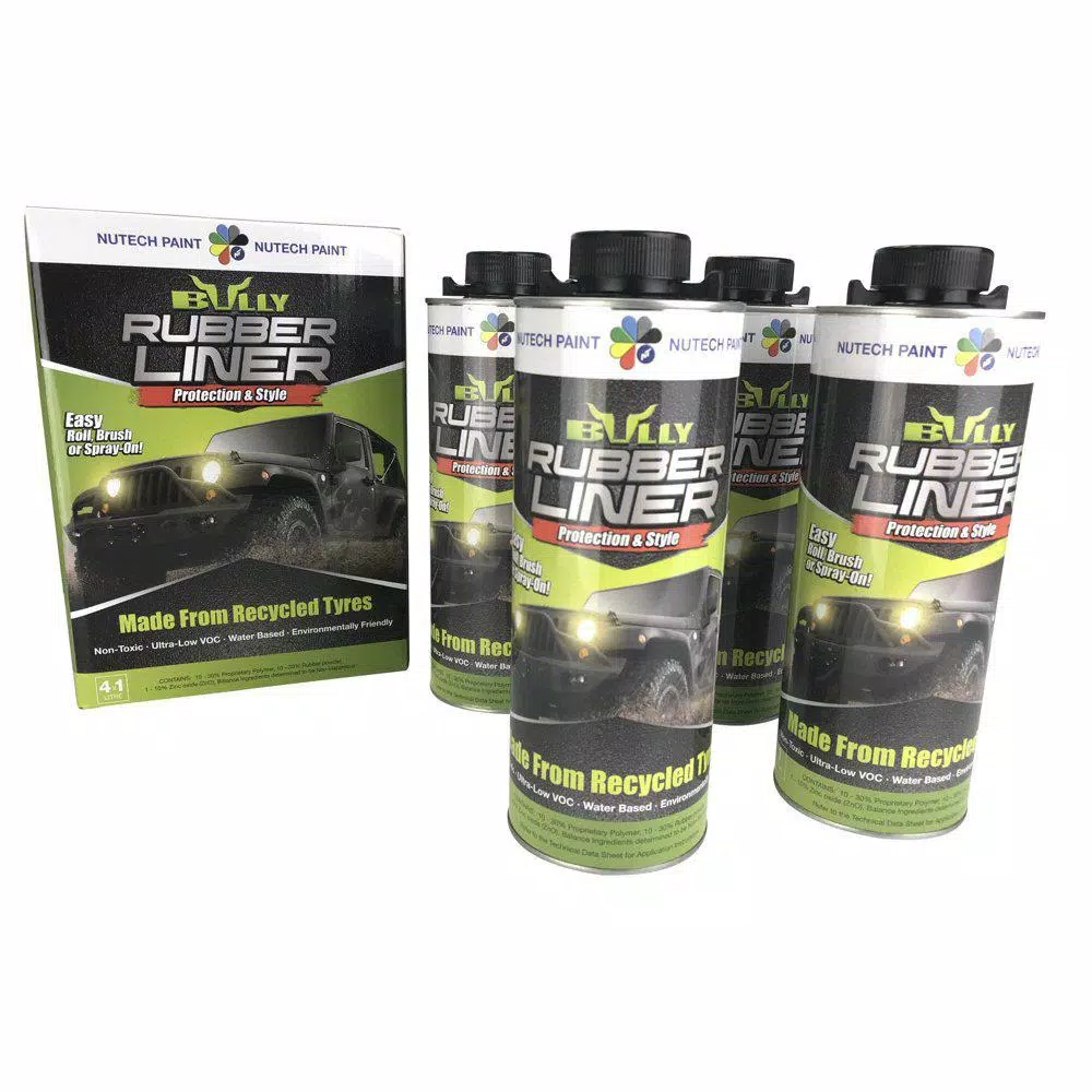 Bullyliner Water Based Rubber Truck Bed Liner, River Green (4-Box Pack)