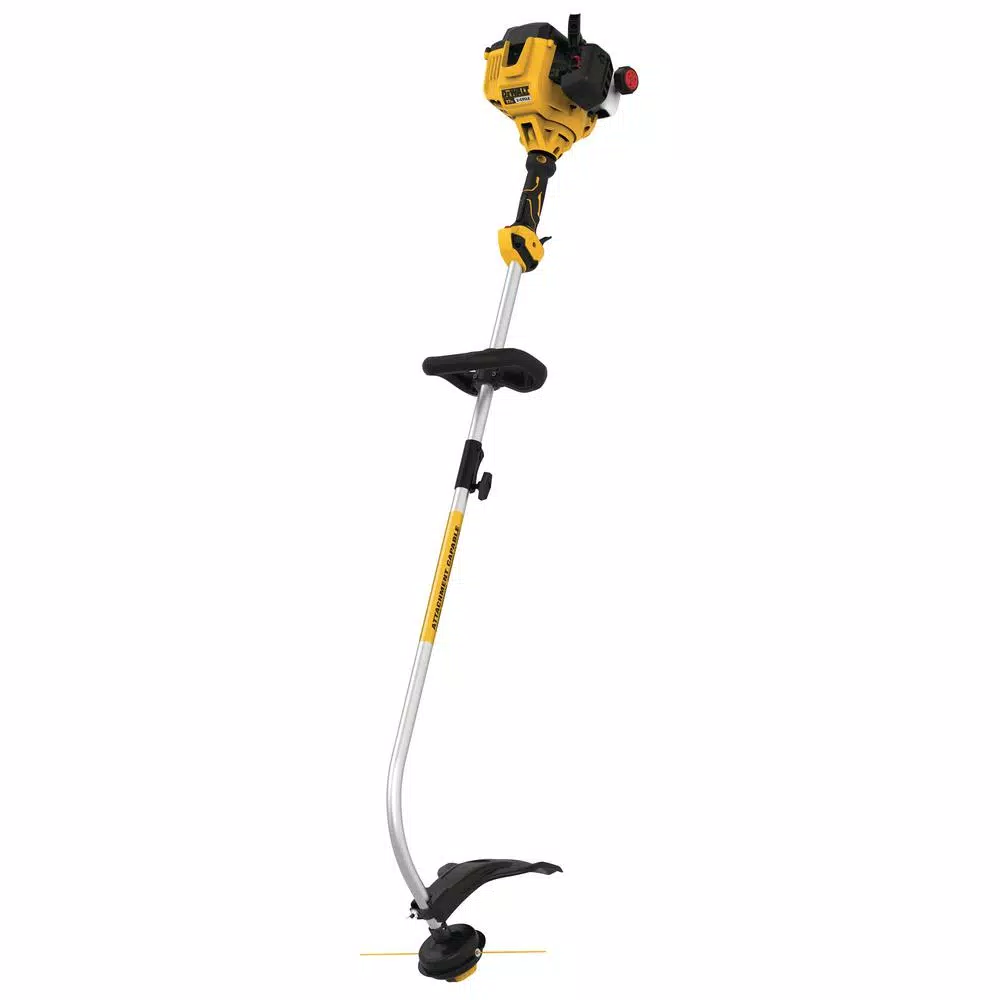 DEWALT 27cc 2-Cycle Gas Curved Shaft String Trimmer with Attachment Capability