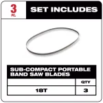 Milwaukee M12 Sub-Compact Portable Band Saw Blades, 18 TPI, 27 in. (3-Pack) thumbnail 2