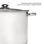 Ecolution Pure Intentions 12 Qt. Stainless Steel Stock Pot with Glass Lid thumbnail 5