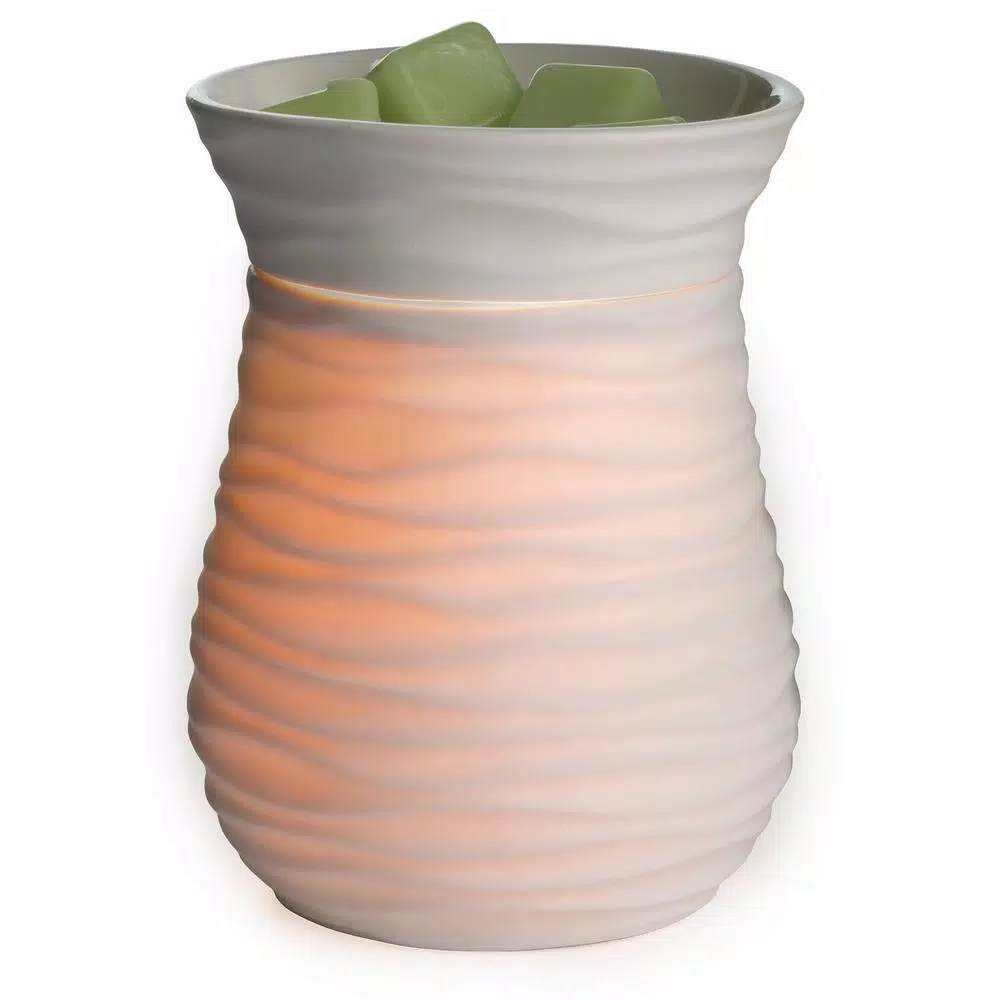 Candle Warmers Etc Harmony Illumination 8.8 in. Fragrance Warmer - Ivory Matte Ceramic