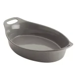 Rachael Ray 2.5 Qt. Gray Ceramic Oval Baker thumbnail 1