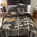 DONNA SHARP Moonlit Bear Decorative Square Throw Pillow, 18 x 18 in, Rustic Farmhouse Style thumbnail 2