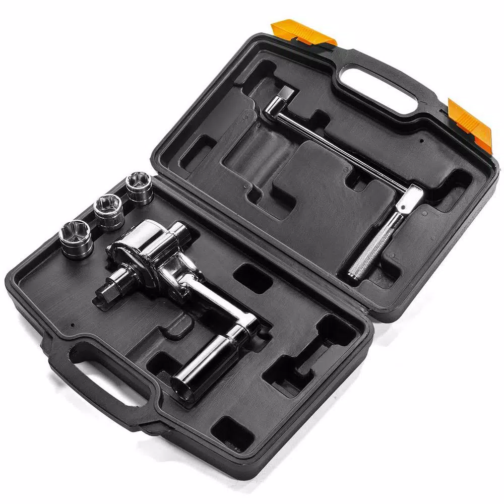 XtremepowerUS 6-Piece Lug Nut Torque Wrench Multiplier Set with 3 Sockets, 360Nm Output