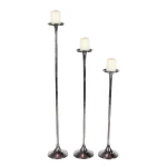 LITTON LANE Modern Gray Aluminum Candlestick Set of 3 - 40 in. x 32 in. x 37 in. thumbnail 2