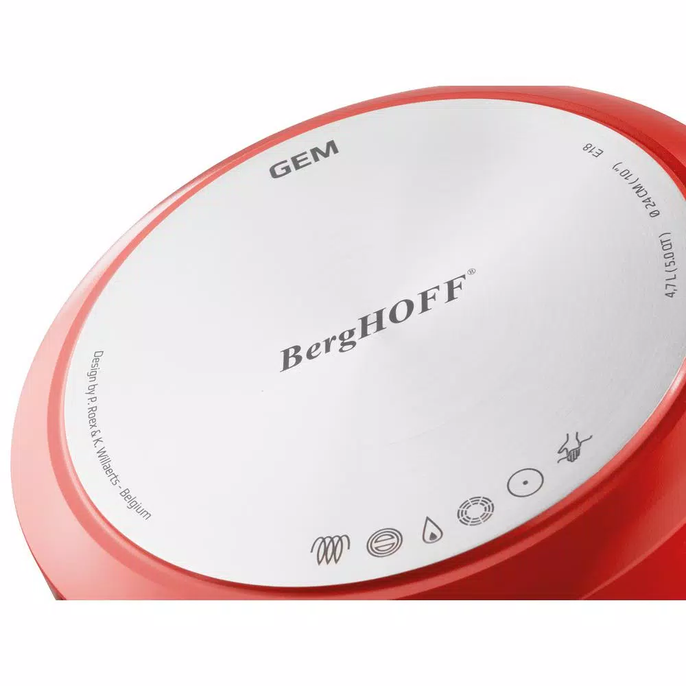 BergHOFF GEM Stay Cool 4.1 qt. Cast Aluminum Nonstick Saute Pan with Glass Lid, Orange