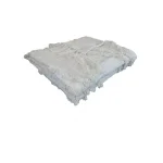 LR Resources LR Home Handmade Boho Tufted Cotton Throw Blanket with Fringe, Beige, 50 x 60 in thumbnail 10
