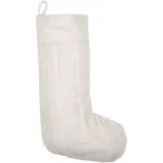 VHC Brands 20 in. Ivory Felt Christmas Stocking with Hand-Quilted Detail thumbnail 1