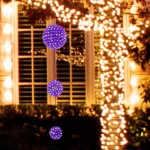 Alpine Corporation 37 in. 3-Tier Hanging Christmas Ornament with 350 Blue and White Chasing LED Lights thumbnail 2