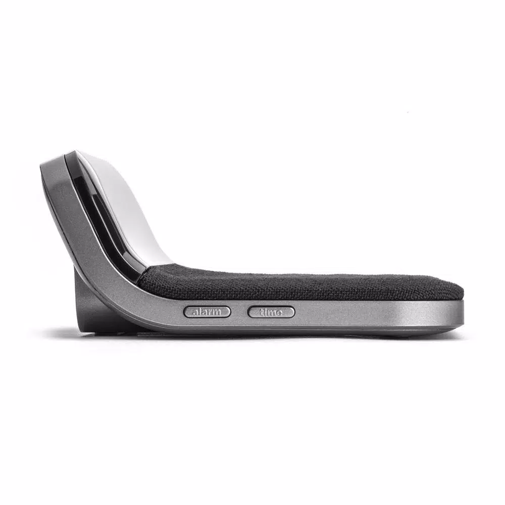 iHome Sleek Digital Alarm Clock with Qi Wireless Charging and USB Port, Designer Fabric Finish