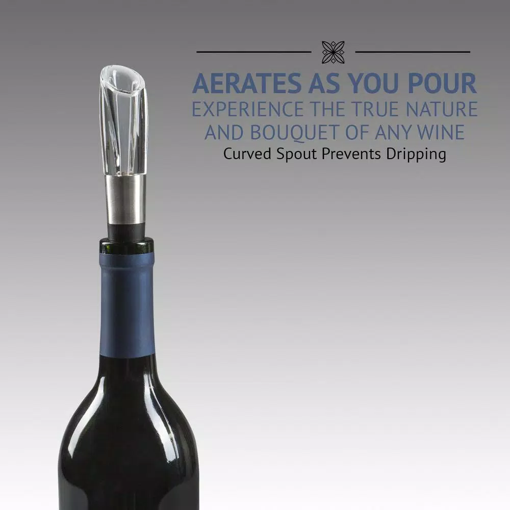 Ivation 3-Pack Clear Acrylic Wine Aerator and Preserver Set with Gift Box