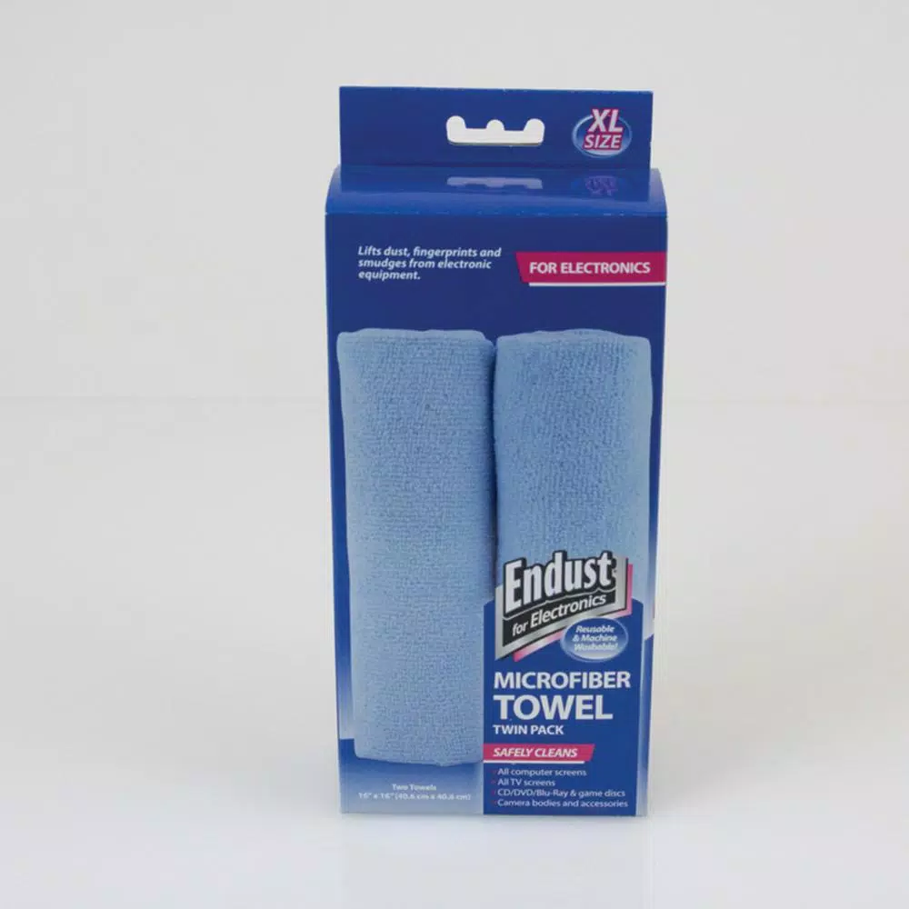 Endust 15 in. x 15 in. Microfiber Cleaning Cloths, Blue, 16-Pack