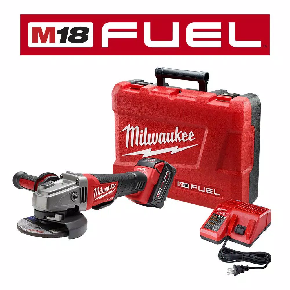 Milwaukee M18 FUEL 4-1/2 in./5 in. Brushless Cordless Angle Grinder Kit with 5.0 Ah Battery and Charger