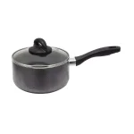 Oster Clairborne 2.5 qt. Aluminum Nonstick Sauce Pan with Glass Lid, Charcoal Grey thumbnail 1