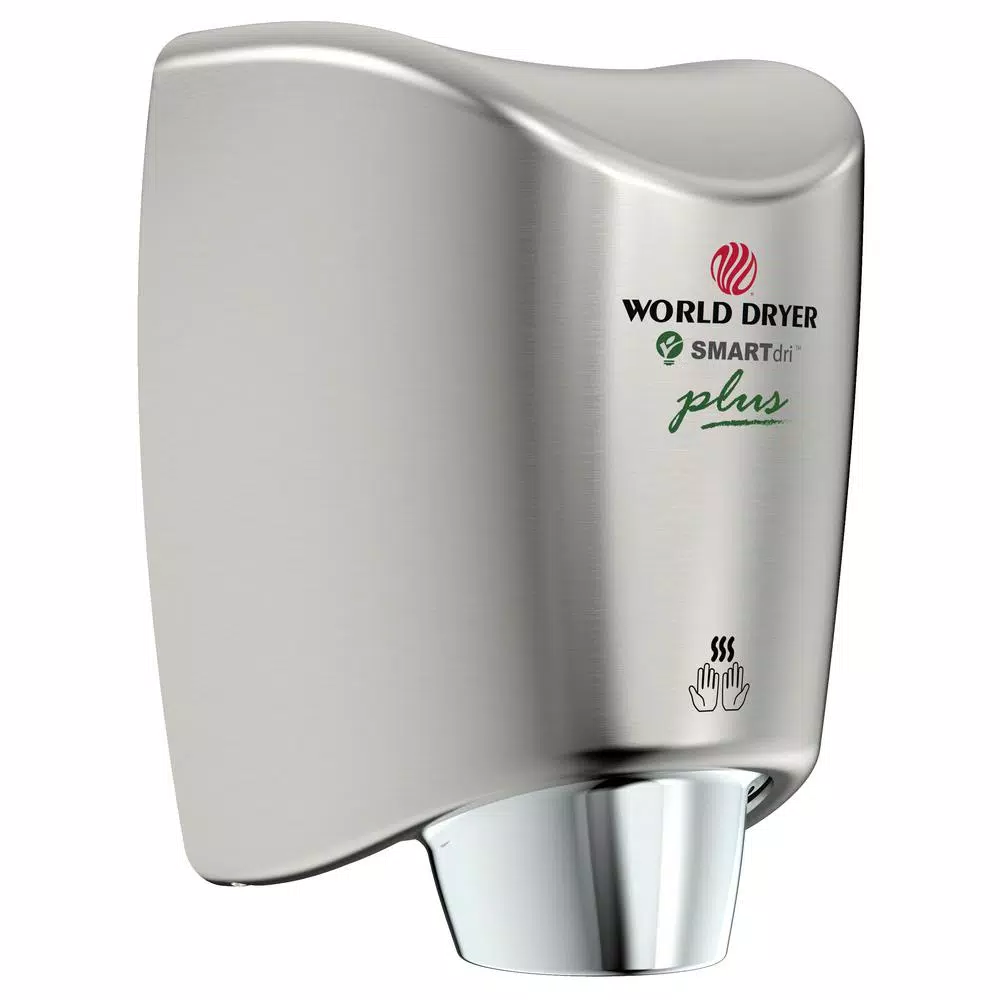 WORLD DRYER SMARTdri Plus High Speed Electric Hand Dryer - Brushed Chrome