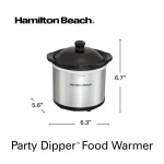 Hamilton Beach 6 Qt. Programmable Stay or Go Stainless Steel Slow Cooker with Party Dipper thumbnail 3
