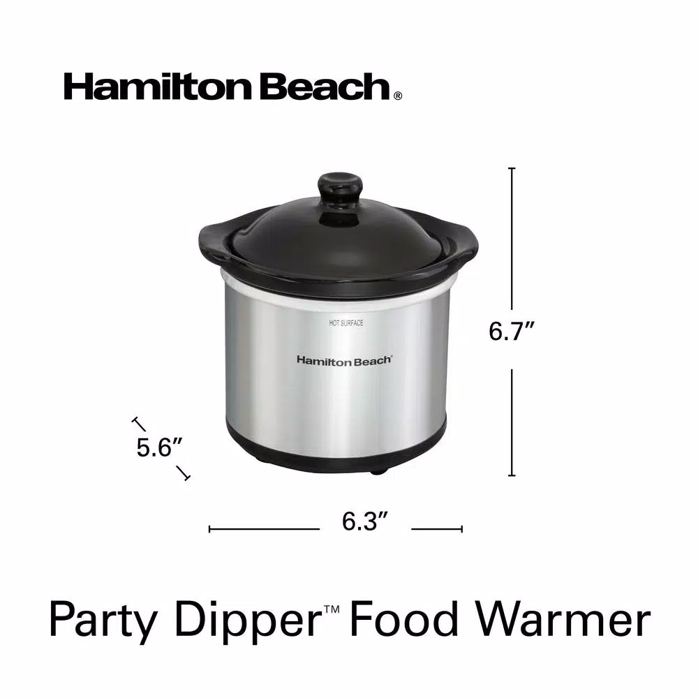 Hamilton Beach 6 Qt. Programmable Stay or Go Stainless Steel Slow Cooker with Party Dipper