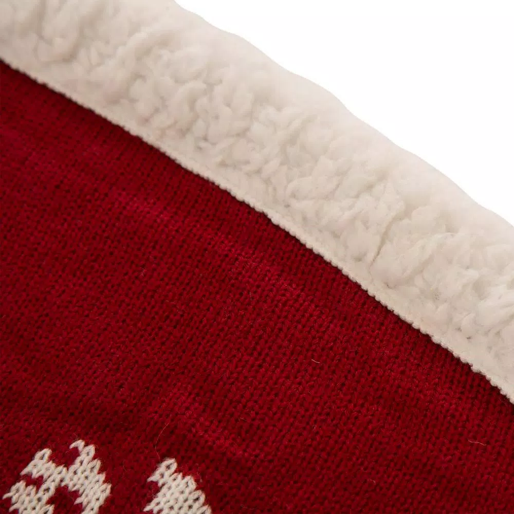 Glitzhome 48 in. Knitted Snowflake Pattern Christmas Tree Skirt