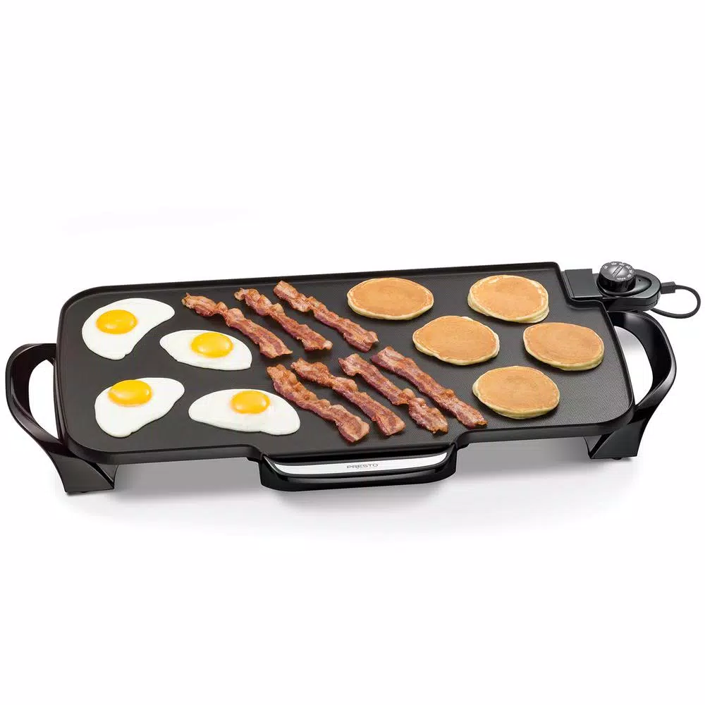 Presto 231 sq. in. Black Non-Stick Electric Griddle with Control Master Heat Control