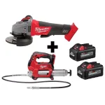 Milwaukee M18 FUEL 4-1/2 in. / 5 in. Brushless Cordless Angle Grinder & 2-Speed Grease Gun Combo Kit thumbnail 1